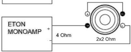 ETON MONOAMP + - 4 Ohm 2x2 Ohm