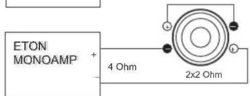 ETON MONOAMP + 4 Ohm 2x2 Ohm
