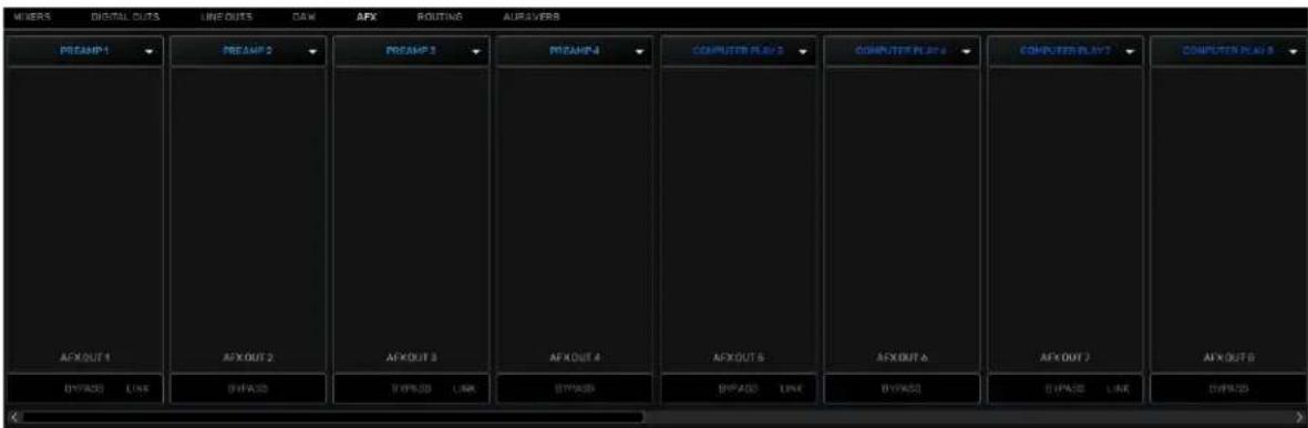 MUSERS DISTRAL OUTS LINT OUTS DAW AFX ROUTING AURAVERS PREAMP 1 PREAMP 2 PREAMP 3 PREAMP 4 COMPUTER PLAY 5 COMPUTER PLAY 6 COMPUTER PLAY 7 COMPUTER PLAY 8 AFXOUT 1 AFXOUT 2 AFXOUT 3 AFXOUT 4 AFXOUT 5 AFXOUT 6 AFXOUT 7 AFXOUT 8 BYPASS LINK BYPASS LINK BYPASS LINK BYPASS LINK BYPASS LINK BYPASS LINK