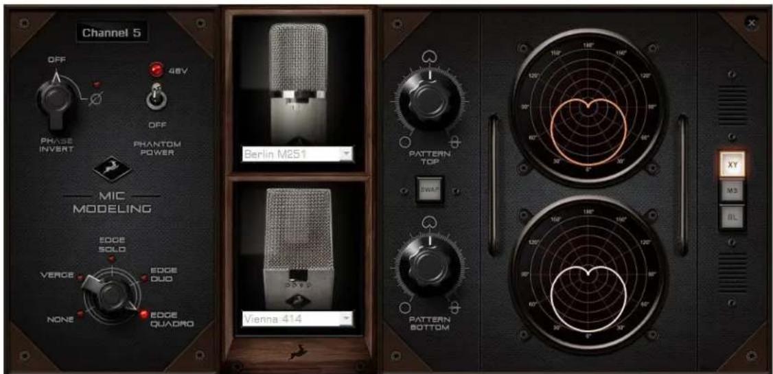 Channel 5 OFF 48V PHASE INVERT OFF PHANTOM POWER MIC MODELING EDGE SOLD VERGE EDGE DUD NONE EDGE QUADRO Berlin M251 PATTERN TOP SWAP Vienna 414 PATTERN BOTTOM XY MS BL