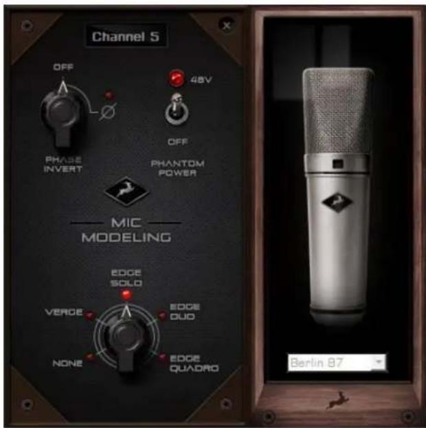 Channel 5 OFF 48V PHASE INVERT OFF PHANTOM POWER MIC MODELING EDGE SOLO VERGE EDGE DUD NONE EDGE QUADRO Berlin 87