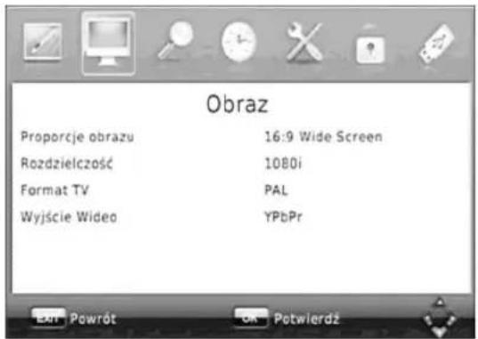 Obraz Proporcje obrazu 16:9 Wide Screen Rozdzielczość 1080i Format TV PAL Wyjście Wideo YPbPr