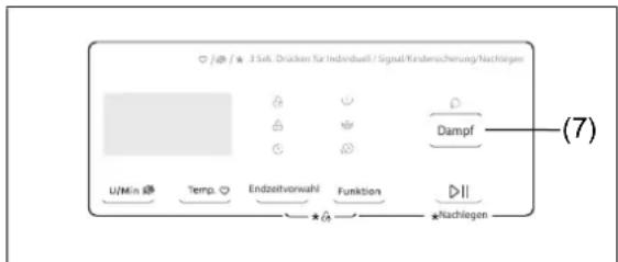 /∅ / ★ 3 S/h. Drücken für Individuell / Signal/Kindensicherung/Nachlegen U/Min ∅ Temp. ∅ Endzeitvorwahl Funktion ▶II ▶Nachlegen (7)