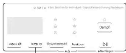 J28 / ★ 3 Sek. Drücken für Individuell / Signal/Kondersicherung/Nachlagen U/Min ▼ Temp ▼ Endzeitvorwahl Funktion ▶II ★Nachlagen