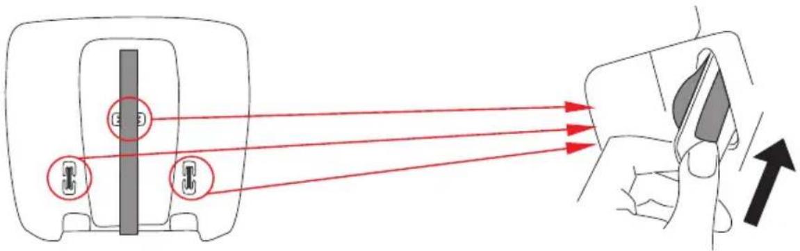 Diagram showing cable connector pin connections to a device, with red arrows indicating direction of connection