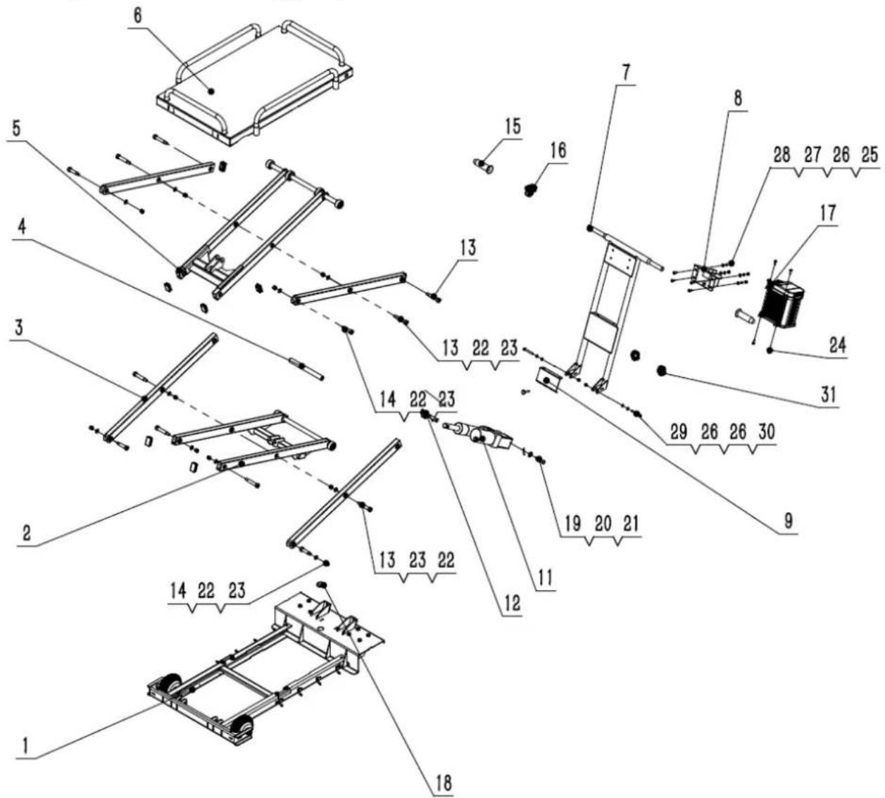 Zipper ZI-SHW300 - Explosionszeichnung / Exploded view - 1