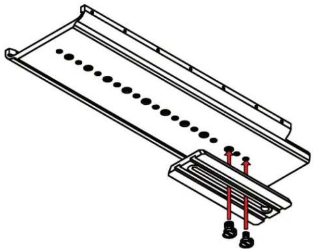 Technical line drawing of a mechanical assembly with rollers and connectors (no text or symbols)