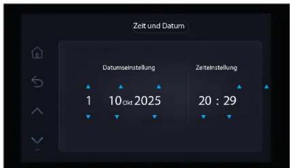 Zeit und Datum Datumseinstellung Zeiteinstellung 1 10.0kt 2025 20 : 29