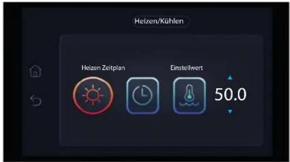 Heizen/Kühlen Heizen Zeitplan Einstellwert 50.0