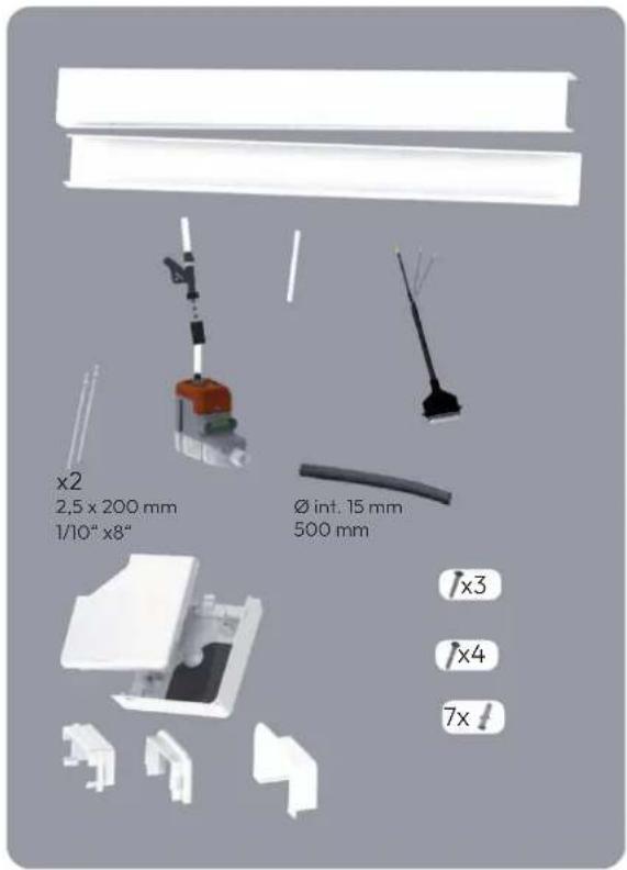 x2 2,5 x 200 mm 1/10" x8" Ø int. 15 mm 500 mm 1x3 1x4 7x