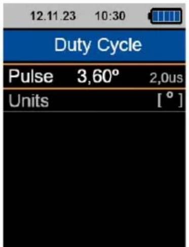 12.11.23 10:30 Duty Cycle Pulse 3,60° 2,0us Units [°]