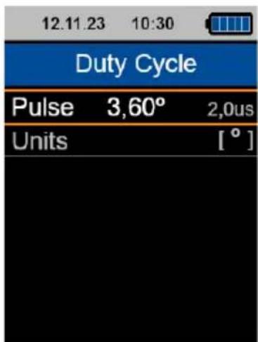 12.11.23 10:30 Duty Cycle Pulse 3,60° 2,0us Units [°]