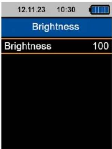 PCE Instruments LES 103UV - Menü Helligkeit (Brightness) - 1
