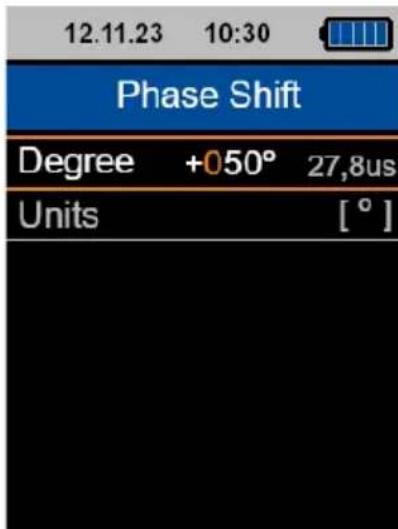 12.11.23 10:30 Phase Shift Degree +050° 27,8us Units [°]