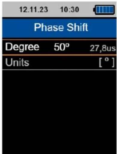 12.11.23 10:30 Phase Shift Degree 50° 27,8us Units [°]