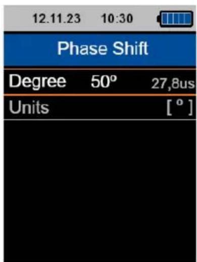12.11.23 10:30 Phase Shift Degree 50° 27,8us Units [°]