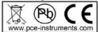 PCE Instruments LES 103UV - Annahmestelle nach BattV: - 1