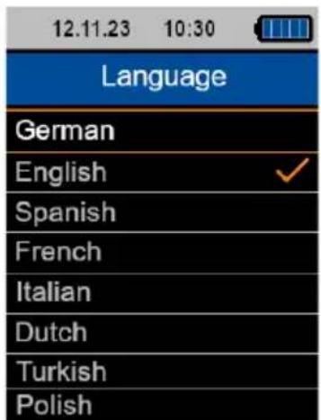 12.11.23 10:30 Language German English ✓ Spanish French Italian Dutch Turkish Polish