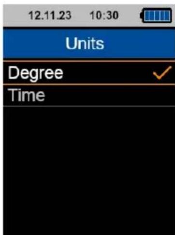 12.11.23 10:30 Units Degree ✓ Time