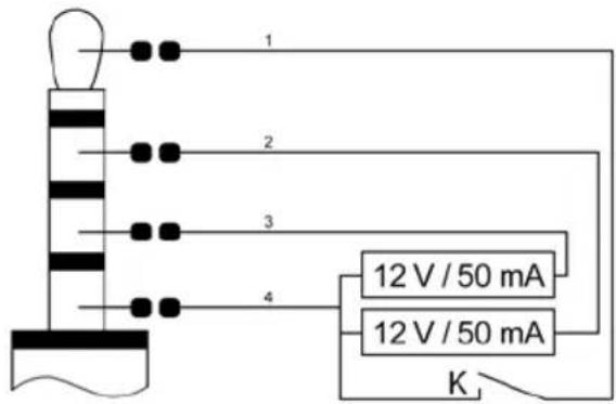 1 2 3 4 12 V / 50 mA 12 V / 50 mA K