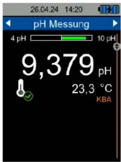 26.04.24 14:20 pH Messung 4 pH 10 pH 9,379 pH 23,3 °C KBA