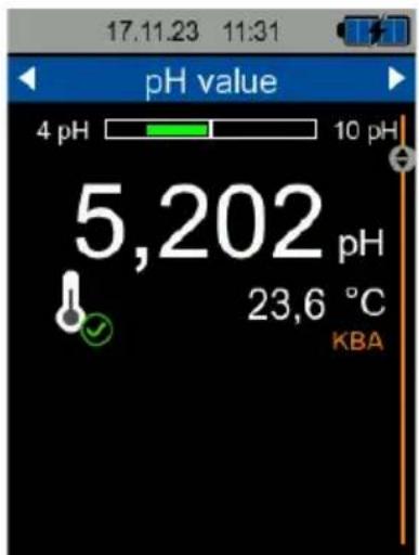 17.11.23 11:31 pH value 4 pH 10 pH 5,202 pH 23,6 °C KBA