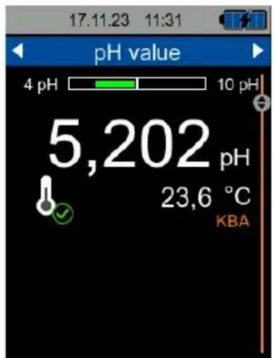 17.11.23 11:31 pH value 4 pH 10 pH 5,202 pH 23,6 °C KBA