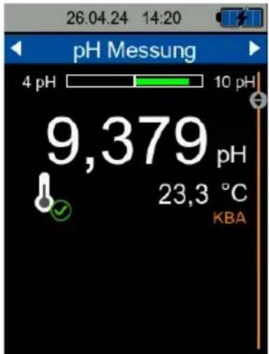 26.04.24 14:20 pH Messung 4 pH 10 pH 9,379 pH 23,3 °C KBA