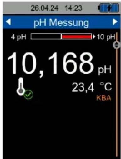 26.04.24 14:23 pH Messung 4 pH 10 pH 10,168 pH 23,4 °C KBA