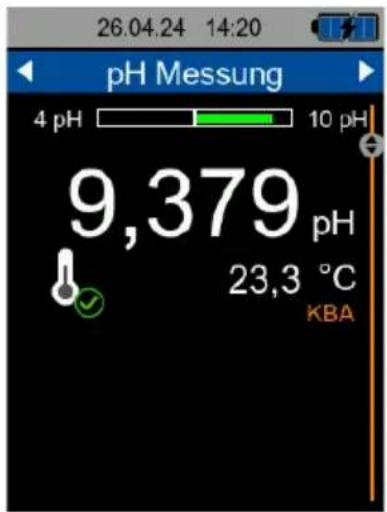 26.04.24 14:20 pH Messung 4 pH 10 pH 9,379 pH 23,3 °C KBA