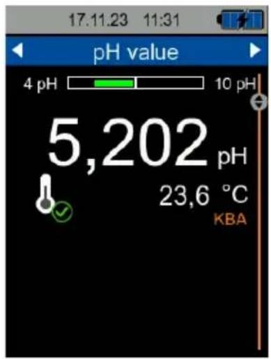 17.11.23 11:31 pH value 4 pH 10 pH 5,202 pH 23,6 °C KBA
