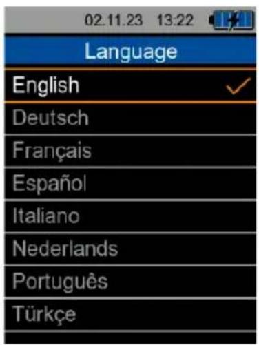 02.11.23 13:22 Language English ✓ Deutsch Français Español Italiano Nederlands Português Türkçe