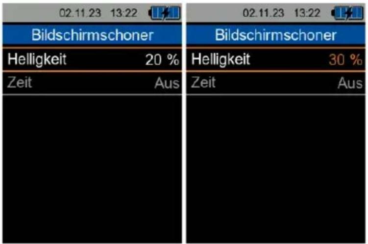 02.11.23 13:22 Bildschirmschoner Helligkeit 20 % Zeit Aus Bildschirmschoner Helligkeit 30 % Zeit Aus