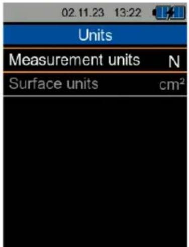 02.11.23 13:22 Units Measurement units N Surface units cm²