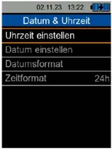 02.11.23 13:22 Datum & Uhrzeit Uhrzeit einstellen Datum einstellen Datumsformat Zeitformat 24h