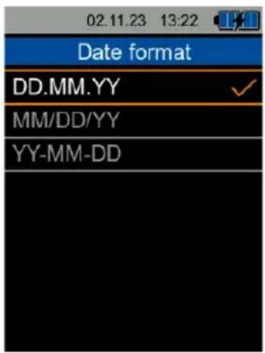 02.11.23 13:22 Date format DD.MM.YY MM/DD/YY YY-MM-DD