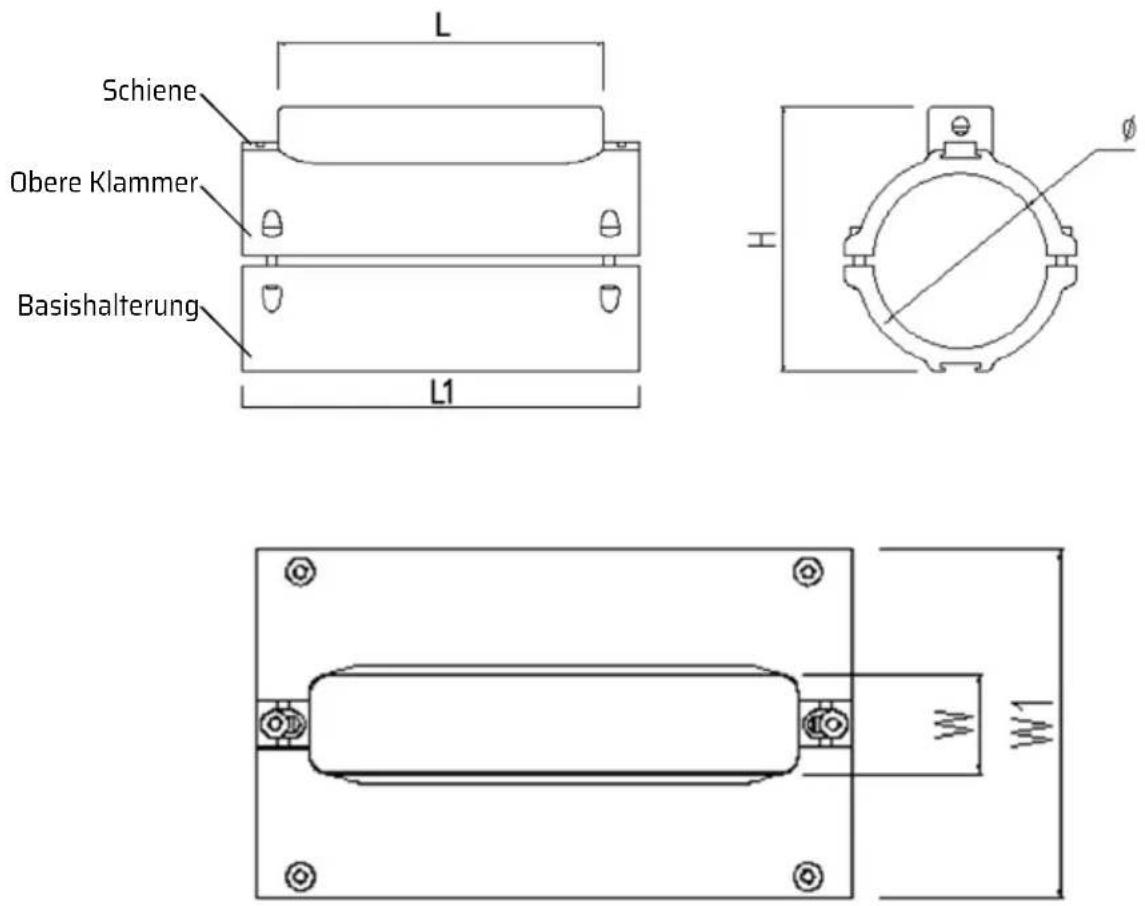 PCE Instruments UFM 25PVC - Abmessungen der Einzelteile - 1