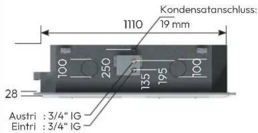 Kondensatanschluss: 1110 19 mm 100 250 135 195 100 28 Austri : 3/4" IG Eintri : 3/4" IG