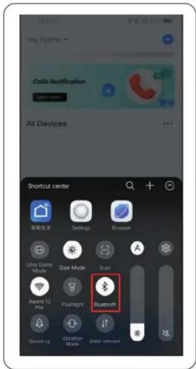 my home Calla Notification All Devices Shortcut center 常规生活 Settings Browser Ultra Game Mode Dark Mode Scan Xiaomi 12 Pro Flashlight Bluetooth Speed up Vibration Mode Delta network