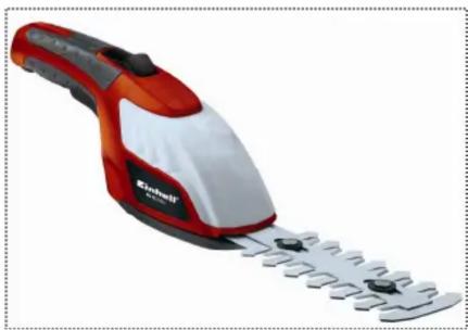 Softgrip Sicherheitsschalter Teleskopstiel Große Laufräder für leichte Führung Strauchscherenmesser Einhell® RG-CG 7.2 Li Werkzeugloser Messerwechsel Grasschneideblatt Powered by Li-Ion technology