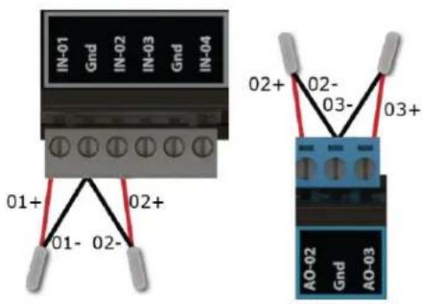 IN-01 Gnd IN-02 IN-03 Gnd IN-04 01+ 02+ 01- 02- 02+ 02+ 02- 03- 03+ AO-02 Gnd AO-03