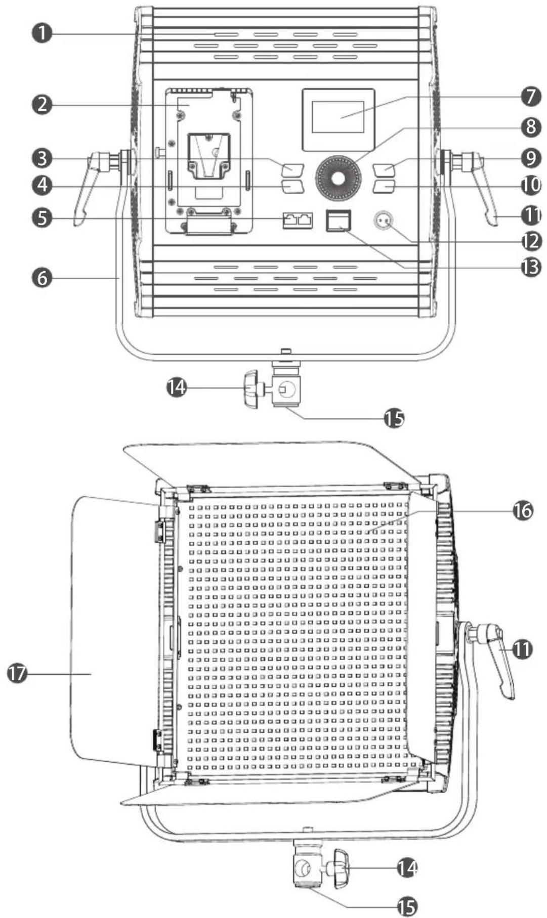 BRESSER BR-150RGB - OVERZICHT ONDERDELEN - 1