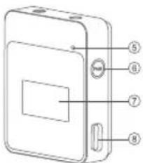 Technical diagram of a device with numbered parts labeled 5 through 8