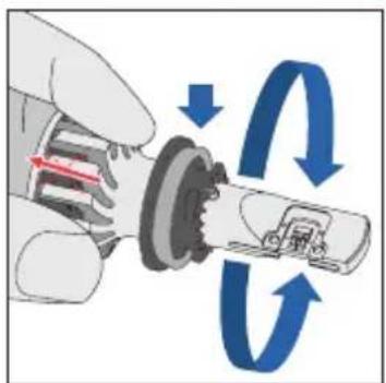 Diagram illustrating mechanical gear meshing with blue arrows indicating rotational motion and a labeled component.