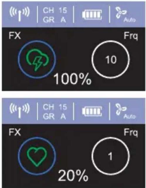CH 15 GR A Auto FX Frq 100% 100% FX CH 15 GR A Auto 20% Frq
