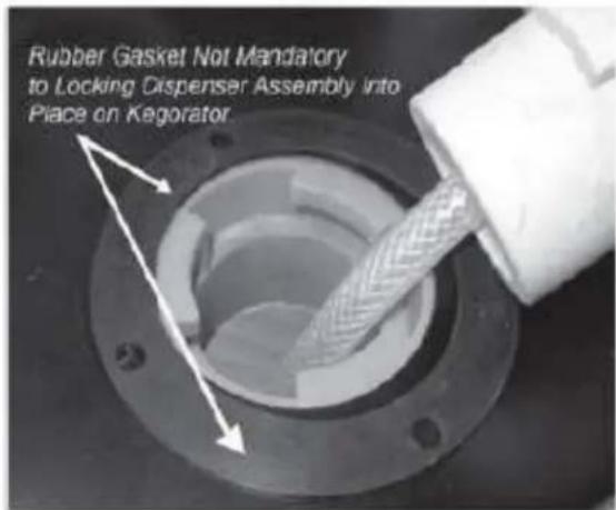 Rubber Gasket Not Mandatory to Locking Dispenser Assembly into Place on Kegorator