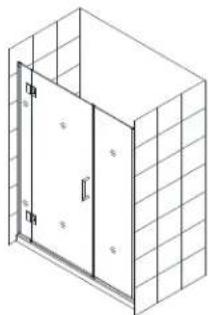 Isometric line drawing of a two-story window with a door and front panel (no text or symbols)