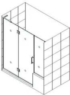 Isometric line drawing of a two-story building with windows and door (no text or symbols)