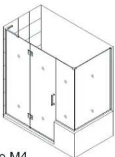 Isometric line drawing of a 3D rectangular enclosure or cabinet with internal partitions and mounting holes (no text or symbols)