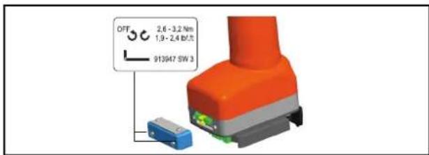OFF 2.6 - 3.2 Nm 1.9 - 2.4 kV/ft 913947 SW 3